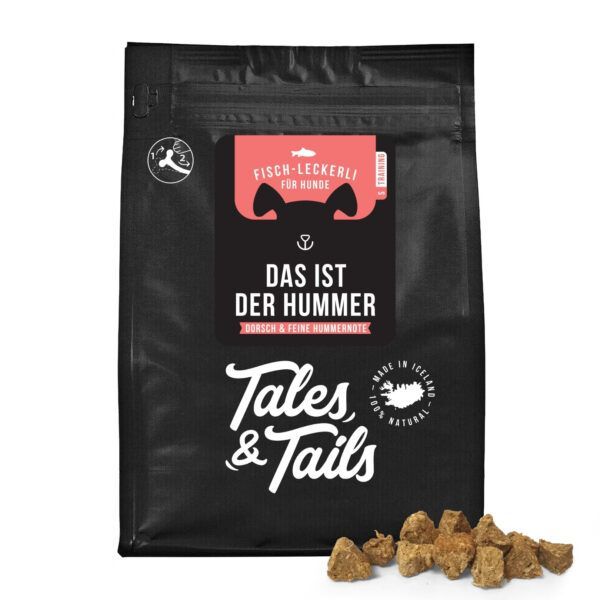 tales tails leckerli hummer verpackung mit leckerli